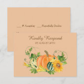 Autumn Harvest Wedding RSVP Kaartje (Voorkant / Achterkant)