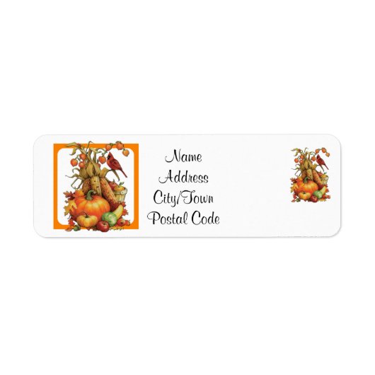 Autumn Harvest White Return Address Labels (Voorkant)