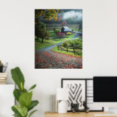 Autumn Haven Roadscape Poster (Thuiskantoor)