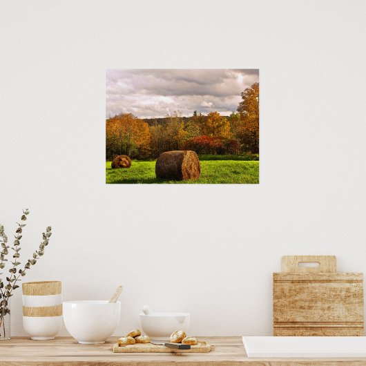 Autumn Hay Harvest Poster (Keuken)