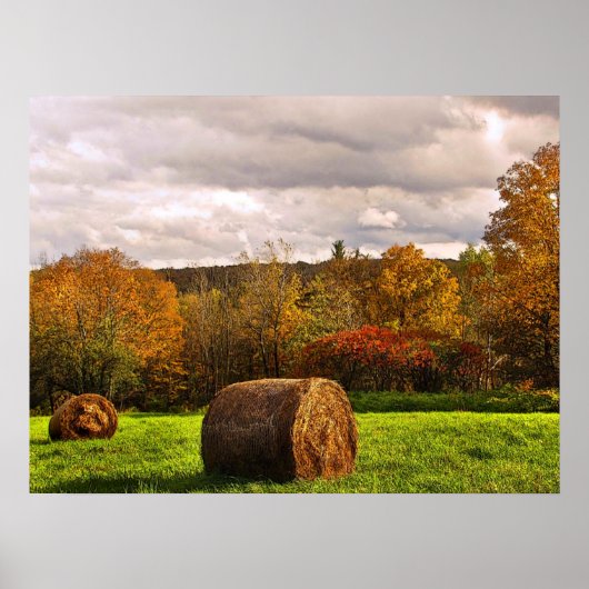 Autumn Hay Harvest Poster (Voorkant)