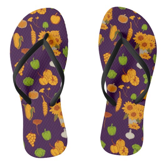 Autumn Healthy Harvest Veggie en Fruit Teenslippers (Voetbed)
