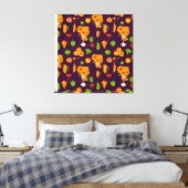 Autumn Healthy Harvest Veggie en Fruits Throw Pi Canvas Afdruk (Insitu (Slaapkamer))