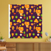 Autumn Healthy Harvest Veggie en Fruits Throw Pi Canvas Afdruk (Insitu (Woonkamer))