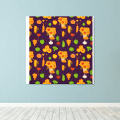 Autumn Healthy Harvest Veggie en Fruits Throw Pi Canvas Afdruk (Insitu (Houten vloer))