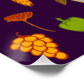 Autumn Healthy Harvest Veggie en Fruits Throw Pi Perfect Poster (Hoek)