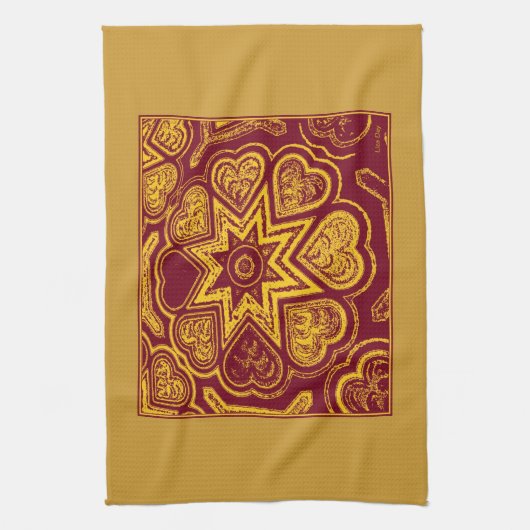 'Autumn Hearts' Kitchen Towel Theedoek (Verticaal)