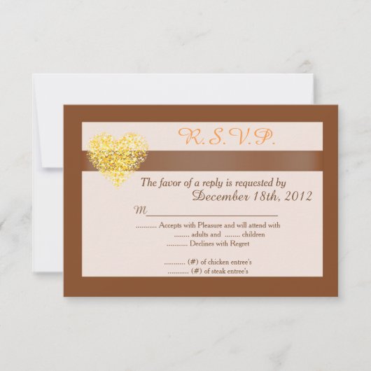 Autumn Hearts Wedding 3.5x5 R.S.V.P. Reply Kaart (Voorkant)