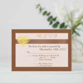 Autumn Hearts Wedding 3.5x5 R.S.V.P. Reply Kaart (Staand voorkant)