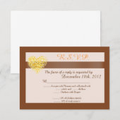 Autumn Hearts Wedding 3.5x5 R.S.V.P. Reply Kaart (Voorkant / Achterkant)