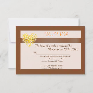 Autumn Hearts Wedding 3.5x5 R.S.V.P. Reply Kaart