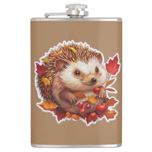 Autumn Hedgehog Adventure Heupfles (Voorkant)