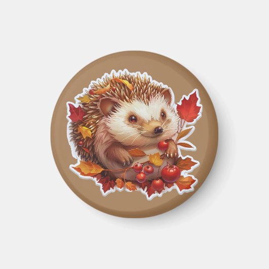 Autumn Hedgehog Adventure Magneet (Voorkant)