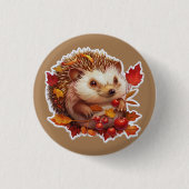 Autumn Hedgehog Adventure Ronde Button 3,2 Cm (Voorkant)