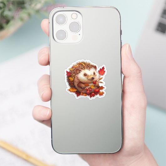 Autumn Hedgehog Adventure Sticker (Telefoon)