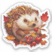 Autumn Hedgehog Adventure Sticker (Voorkant)
