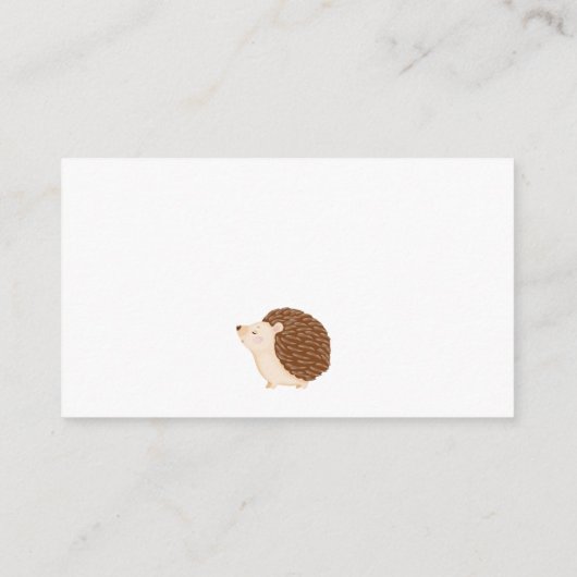 Autumn Hedgehog Baby shower Boekaanvraag Informatiekaartje (Achterkant)