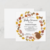 Autumn Hedgehog Baby shower Invitation Bedankkaart (Voorkant / Achterkant)