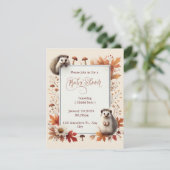 Autumn Hedgehog Baby shower Invitation Kaart (Staand voorkant)
