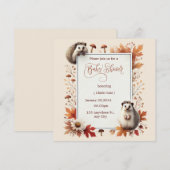 Autumn Hedgehog Baby shower Invitation Save The Date (Voorkant / Achterkant)