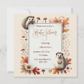 Autumn Hedgehog Baby shower Invitation Save The Date (Voorkant)