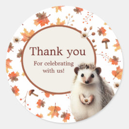 Autumn Hedgehog Dank u Stickers