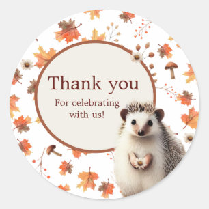 Autumn Hedgehog Dank u Stickers