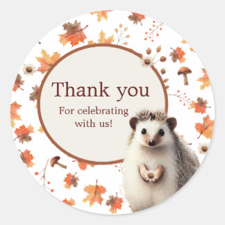 Autumn Hedgehog Dank u Stickers
