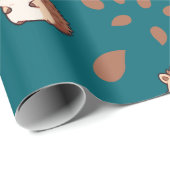 Autumn Hedgehog Seamless Wrapping Paper voor Herfs Cadeaupapier (Rol Hoek)
