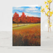 Autumn Herfst Acrylverfkunst | WENSKAARTEN Kaart (Gele Bloem)