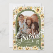 Autumn Herfst Arch Earth Tones Dankbare Thanksgivi Feestdagenkaart (Voorkant)