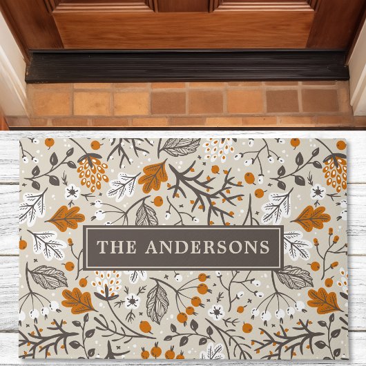 Autumn Herfst Berries verlaat filialen gepersonali Deurmat