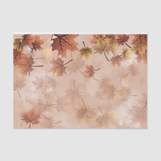 Autumn Herfst Brown Leaves Tissuepapier (Voorkant)
