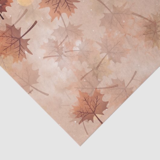Autumn Herfst Brown Leaves Tissuepapier (Detail)