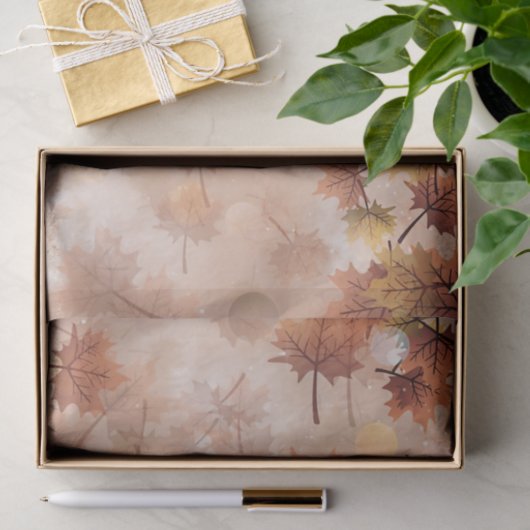 Autumn Herfst Brown Leaves Tissuepapier (Geschenk)