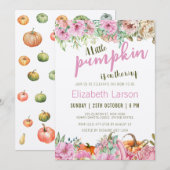 Autumn Herfst Floral Een beetje pompoen Baby showe Kaart (Voorkant / Achterkant)