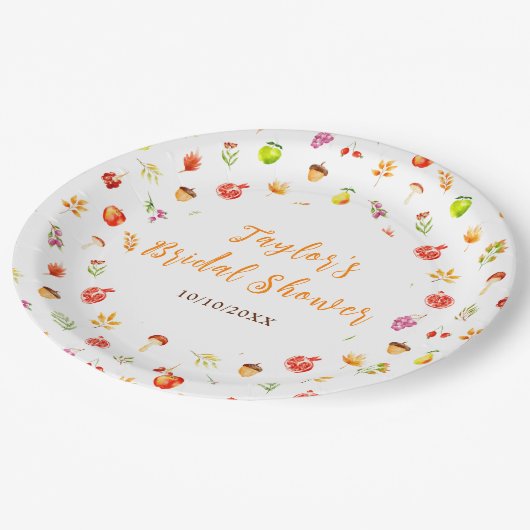 Autumn Herfst Harvest Vrijgezellenfeest Papieren Bordje (Gekanteld)