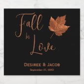 Autumn Herfst in Love Copper Brown Black Rustic Wi Bier Etiket (Enkel label)