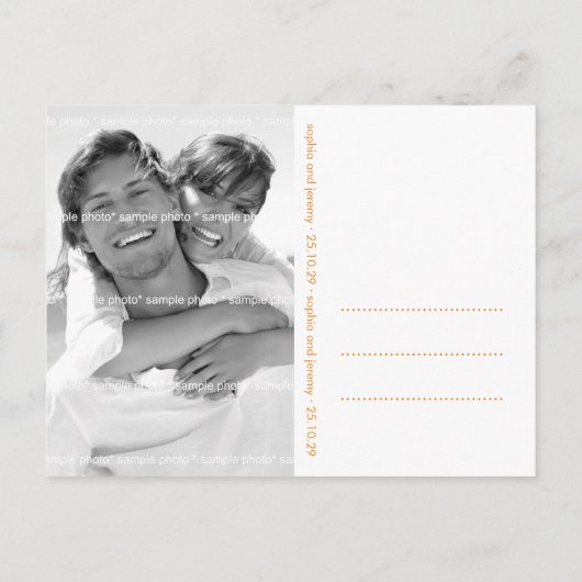 Autumn Herfst Knotted Love Trees Sla de datumfoto  Aankondigingskaart (Achterkant)