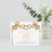 Autumn Herfst Knotted Love Trees Sla de datumfoto  Aankondigingskaart (Staand voorkant)