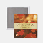 Autumn Herfst Leaf Gold Lint Opslaan van de datumm Magneet (Voorkant / Achterkant)