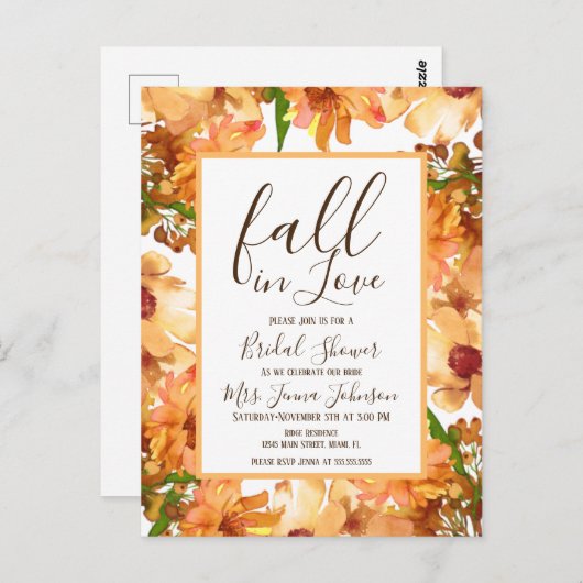 Autumn Herfst Love Greenery Vrijgezellenfeest Rust Briefkaart (Voorkant / Achterkant)