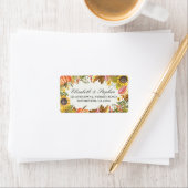 Autumn Herfst Maple Leaves Pumpkin Weduwadres Etiket (Insitu)