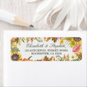 Autumn Herfst Maple Leaves Pumpkin Weduwadres Etiket (Insitu)