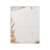 Autumn / Herfst met pompoenen en bladeren, bekleed Notitieblok (Linkerzijde)