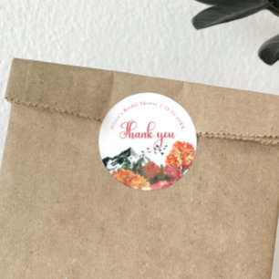 Autumn Herfst Mountain Forest Vrijgezellenfeest Ronde Sticker