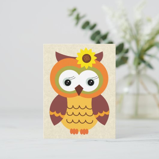 Autumn Herfst Owl Briefkaart (Staand voorkant)