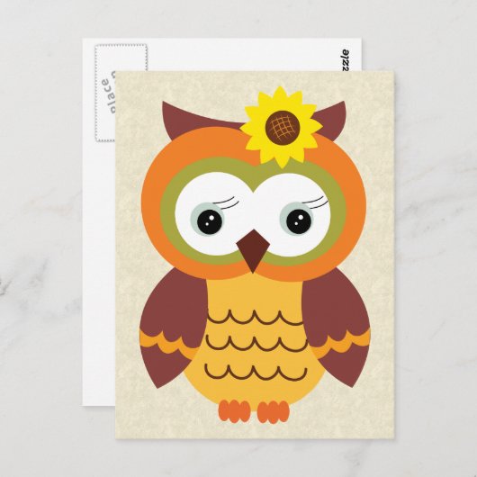 Autumn Herfst Owl Briefkaart (Voorkant / Achterkant)