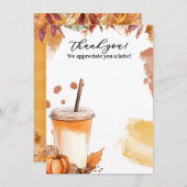 Autumn Herfst Pumpkin Spice Party Invitation Bedankkaart (Voorkant / Achterkant)