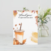Autumn Herfst Pumpkin Spice Party Invitation Bedankkaart (Staand voorkant)